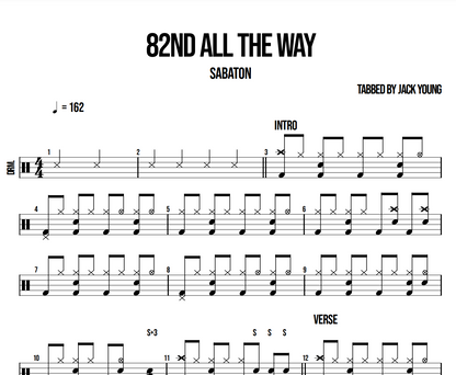 82nd All The Way - Sabaton | Drum Sheet Music PDF