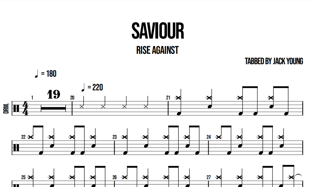 Savior Rice Savior - Rise Against – Jack Young Drums Teacher 🥁